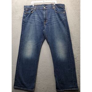 Levi's Jeans Men's 42X32 Blue Denim Flat Front Straight Leg Streetwear Comfort